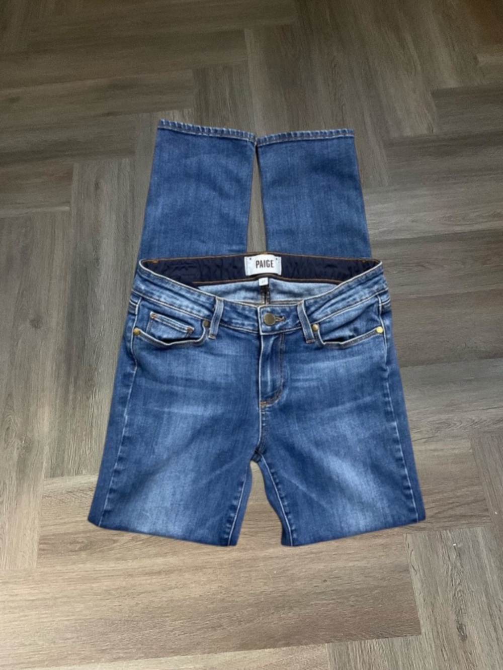 PAIGE Skyline Ankle Peg Jeans Womens Blue Wash Size 27 Skinny Classic Stretch